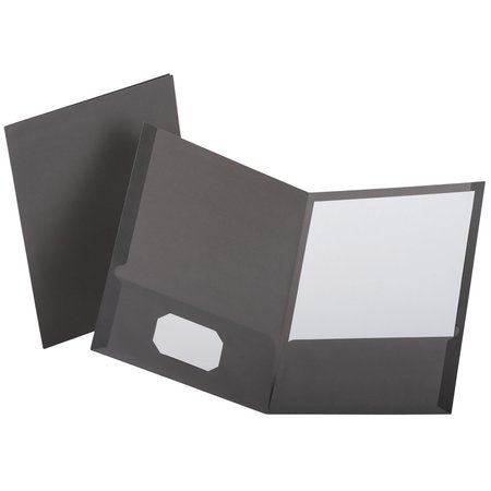 OXFORD Two Pocket Folders 8-1/2 x11", Gray, PK25 53405